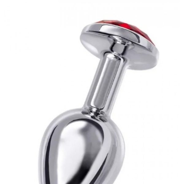 Анальная втулка Metal by TOYFA.металл серебряная с черным кристаллом 10 см * 4 см 360 г-712009