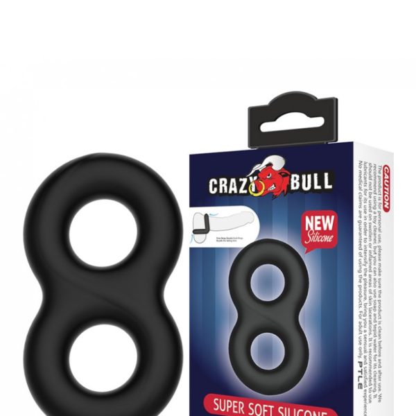 Двойное силиконовое эрекционное кольцо Crazy Bull BI-210185