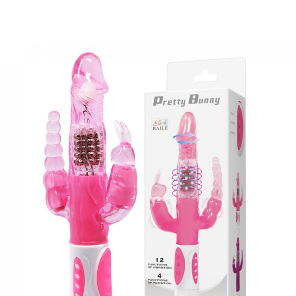 Вибратор с шариками анальной и клиторальной стимуляцией BW-065005 PINK