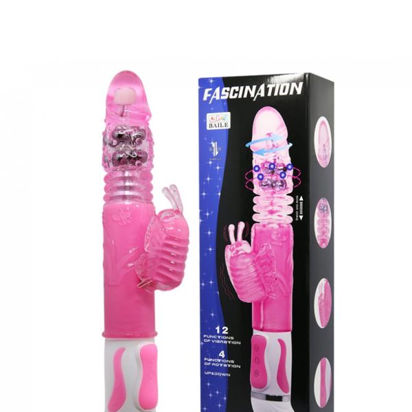 Вибратор Fascination с ротацией и фрикциями BW-063004