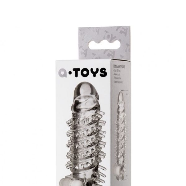Насадка на пенис A-Toys TOYFA с вибропулей, прозрачная 13.4 см 768014