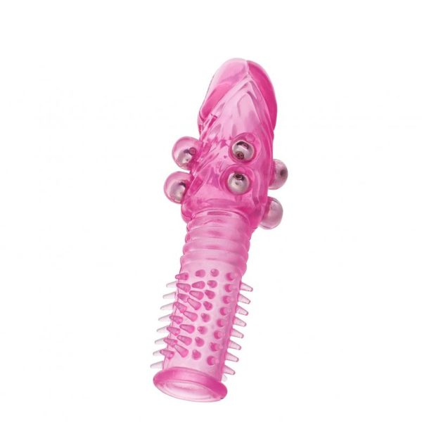 Насадка на пенис с шариками TOYFA, розовый, 14 см 888010-3