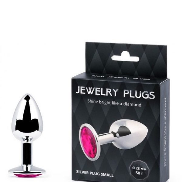SILVER PLUG SMALL (втулка анальная) рубиновый, L 72 мм, D 28 мм, вес 50г SS-14