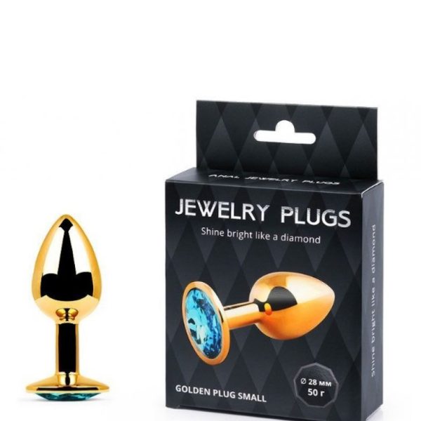 GOLDEN PLUG SMALL (втулка анальная) голубой, L 72 мм, D 28 мм, вес 50г, GS-05