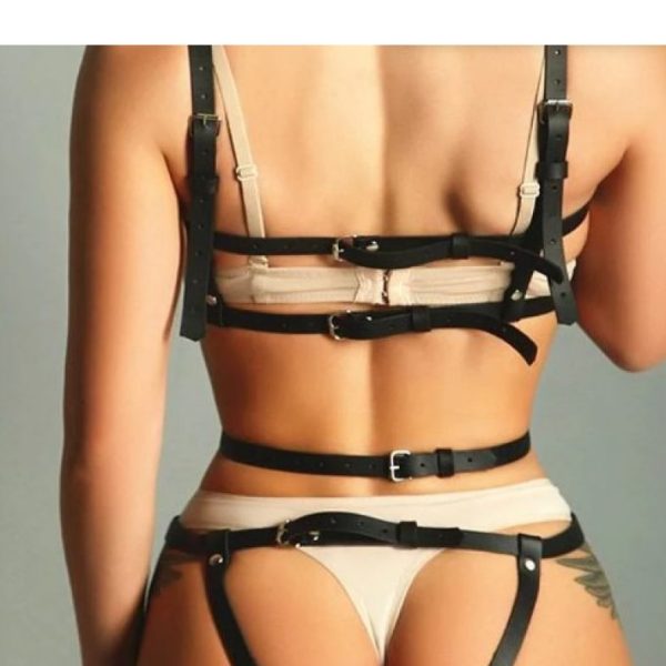 Leather Chest Harness Straps Waist Adjustable Gothic Straps Cage Bras Body C81024
