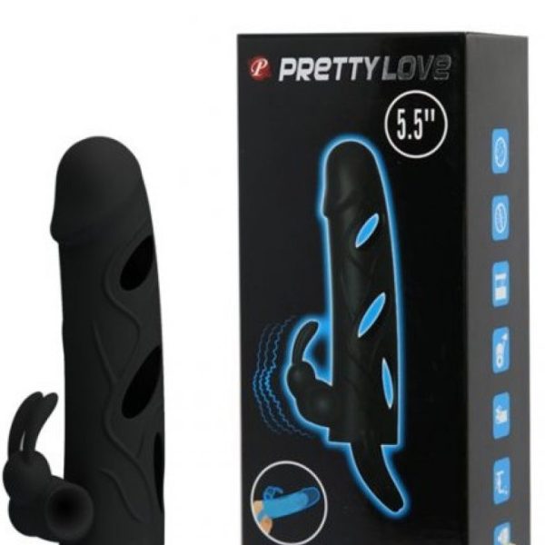 Силиконовая насадка Pretty Love с клиторальным стимулятором BI-026216