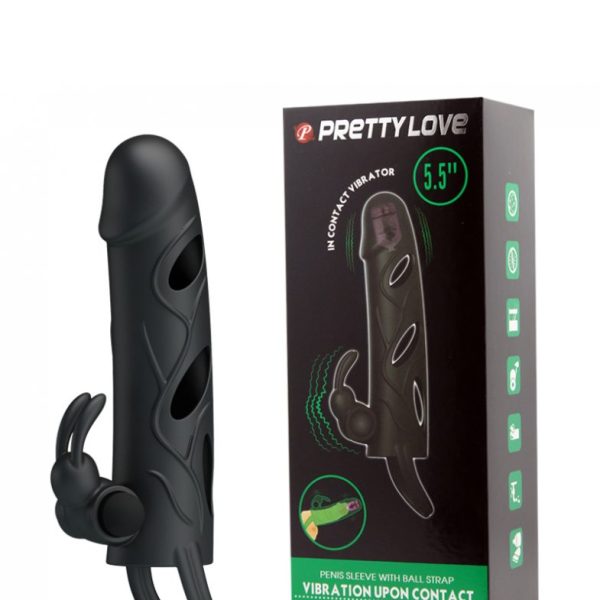 Силиконовая насадка Pretty Love с двумя вибропулями BI-026216А