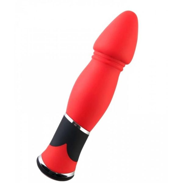 АНАЛЬНЫЙ ВИБРАТОР BLACK & RED BY TOYFA, СИЛИКОН, КРАСНЫЙ, 17,5 СМ 901335-9