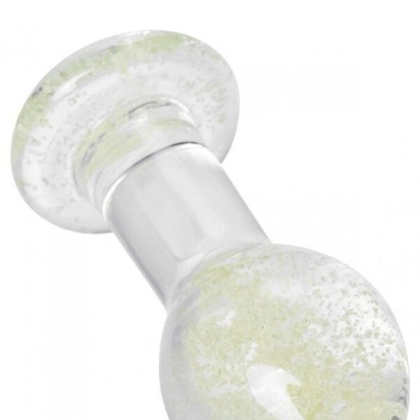 Анальная втулка Sexus Glass светящаяся в темноте, стекло, прозрачная, 6,5 см 912307