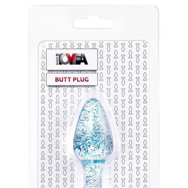 Анальная втулка TOYFA, акрил, голубой 8 см, Ø2,8 см 881305-14