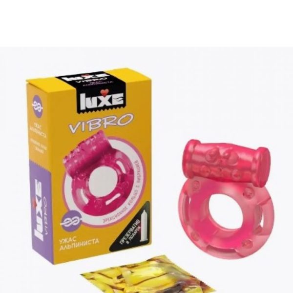 ВИБРОКОЛЬЦО LUXE VIBRO УЖАС АЛЬПИНИСТА + ПРЕЗЕРВАТИВ 06215