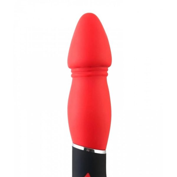 АНАЛЬНЫЙ ВИБРАТОР BLACK & RED BY TOYFA, СИЛИКОН, КРАСНЫЙ, 17,5 СМ 901335-9
